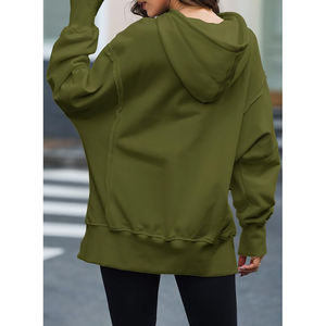 Automne hiver à capuche femmes décontracté streetwear goutte épaule chiffres respirant écologique sweats à capuche tricoté - Product Image 2