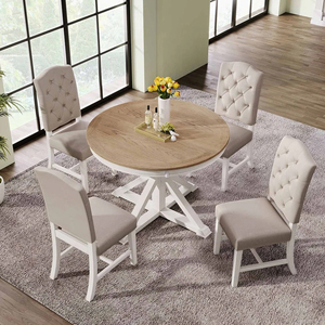 Ensemble de meubles de jardin de luxe Table à manger Chaise en bois-Vera - Product Image 1