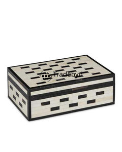 Élégante boîte d'incrustation de nacre et incrustation d'os stockage de bijoux organisateur de cadeaux décoratif fait à la main pièce premium Tradebyd - Product Image 1