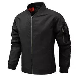 Venta al por mayor de alta calidad transpirable chaqueta de bombardero de los hombres XL tamaño tela de lona soporte cuello ligero función OEM servicios de uso de invierno - Product Image 4