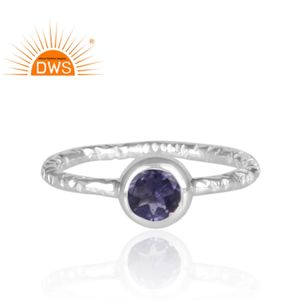 Anillo apilable de piedras preciosas de iolita Natural de plata de ley fina superventas, joyería personalizada para mujer, regalo para ella - Product Image 2
