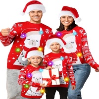Pulls de Noël moches à LED unisexes, fabriqués par OEM, grandes tailles, pour hommes, femmes, garçons, filles et toute la famille