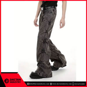 Meilleure vente Pantalon de sport évasé décontracté à séchage rapide pour hommes Logo personnalisé imprimé taille haute coupe normale en coton polaire - Product Image 4