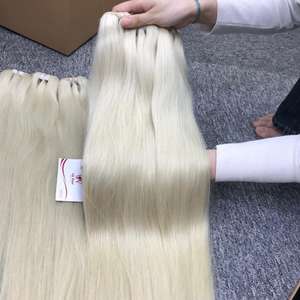 Vente en gros d'extensions de cheveux à coudre à la machine de couleur blonde blanche 100% cheveux humains naturels de la société VQ - Product Image 5