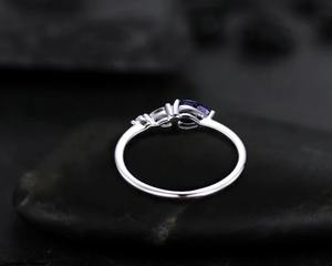 High Quality 925 Sterling <b>Silver</b> Women's Wedding <b>Ring</b> Natural <b>Opal</b> Tanzanite Gemstone Pear Cut Fine Wedding Party Wear - Product Image 3