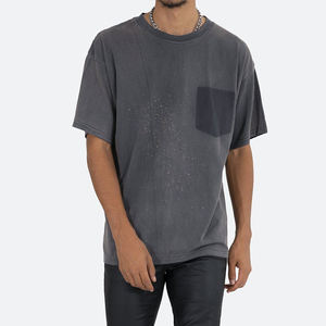 เสื้อยืดโอเวอร์ไซส์สไตล์วินเทจสำหรับผู้ชาย ผ้าฝ้าย 100% ซักย้อมแบบแอซิดวอช ผลิตตามสั่งขายส่ง OEM - Product Image 3
