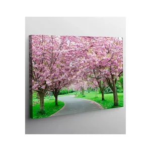 Impression sur toile d'arbres de cerisier et de sentiers enroulés dans le parc Fida - Product Image 6