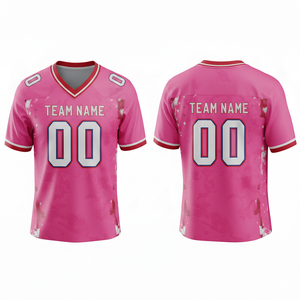 Ensemble de maillot et short de football américain sublimé personnalisable, 100% polyester respirant avec position du logo sur le devant - Product Image 5