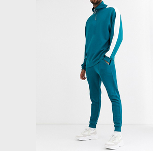 Chándal de pantalón ajustado, media cremallera, cuello de tortuga, rayas laterales, ecológico, de talla grande, invierno, media cremallera, cuello de tortuga, lado OEM - Product Image 5