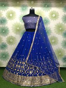 Estilo moderno hermoso elegante pesado Georgette Lehenga Choli y Dupatta con bordado lentejuelas trabajo al por mayor proveedor para la venta - Product Image 3