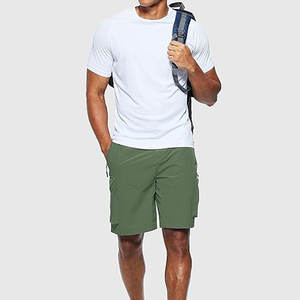 กางเกงขาสั้นคาร์โก้ของผู้ชายผ้าฝ้ายย้อมสีล้วนสไตล์ลำลองมีหลายกระเป๋ากันน้ำและระบายอากาศได้ดีย้อมสี100% - Product Image 6