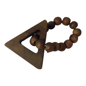 Brun naturel foncé 2-Link perlé Triangle manguier chaîne en bois sculpté à la main écologique décor à la maison pour Table salon pâques - Product Image 1