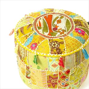 Almohada decorativa Bohemia, funda de almohada de suelo cuadrado de retales indios, funda de Cojín de meditación - Product Image 3