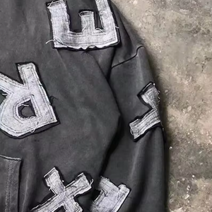 Sudadera con Capucha Personalizada de Alta Calidad para Hombre, de Invierno, Oversize, Corta, 100% Algodón Lavado, con Bordado Desgastado, Ecológica y de Secado Rápido - Product Image 1