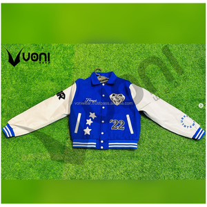 VONI WEAR-Blouson de baseball vintage unisexe pour homme, haut montant, patchwork, design hipster, style universitaire, streetwear - Product Image 1