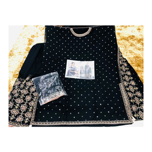 Georgette-traje de Sharara para mujer, ropa de boda, cosido largo especial, Festival de trabajo, bordado de secuencia de codificación - Product Image 1