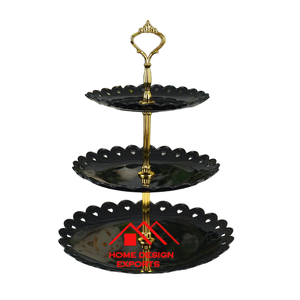 Decoración de fiesta Soportes de pastel de lujo en decoraciones superiores de mármol Venta caliente Boda con acabado de níquel - Product Image 3