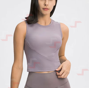 Chemise en stock en gros avec logo personnalisé pour femmes, haut court, t-shirt pour femmes, hauts courts personnalisés, meilleur style, respirant à la mode, OEM - Product Image 2