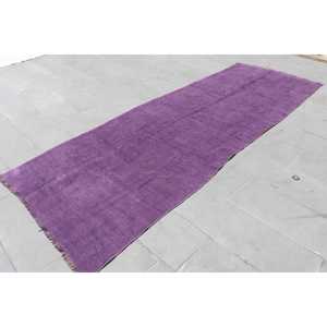 Alfombra de pasillo vintage de 3.9x11.2 pies, alfombra turca, alfombra abstracta morada - Product Image 3