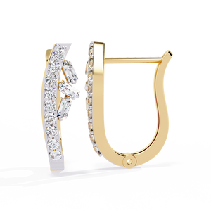 ต่างหูทอง18K สดใสพร้อมต่างหูเพชรพรีเมี่ยมที่ปลูกในห้องปฏิบัติการ - Product Image 4