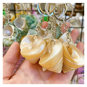 Porte-clés en coquillage véritable, matière coquillage véritable, préparé pour les cadeaux souvenirs et accessoires de porte-clés, produit au Vietnam - Product Image 3