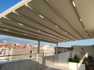 SISTEMA DE PERGOLA RETRÁCTIL, Pérgola Moderna de Aleación de Aluminio, Toldo para Exteriores, Gazebo, Techo de Pabellón, Sombra para Restaurante y Cafetería - Product Image 1