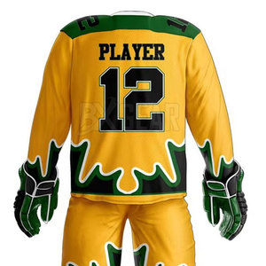 Conjunto de uniforme de hockey sobre hielo cómodo para hombres con diseño transpirable de tela elástica y costura duradera - Product Image 5