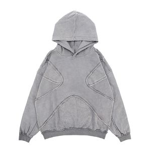 Sweat à capuche surdimensionné pour homme 400 Gsm avec épaules tombantes Design boxy Teint uni Imprimé DTG pour la saison hivernale - Product Image 1