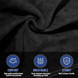 Meilleure performance Gants de sécurité en cuir résistant aux flammes de qualité supérieure Manches en cuir de vachette fendu Protection de niveau Logo personnalisable - Product Image 4