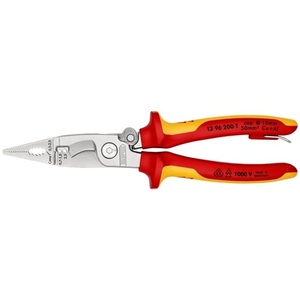 Alicates de instalación eléctrica KNIPEX de 200 mm de largo, cromados VDE, con mangos multicomponente y resorte de apertura para sujeción y pesca - Product Image 3