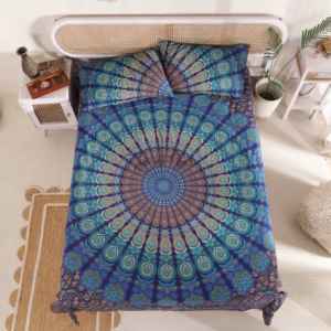 Ensemble de draps plats et ajustés en coton classique Tissu longue durée idéal pour l'offre en vrac d'hôtels et de maisons d'hôtes au meilleur prix - Product Image 1