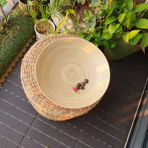 Assiettes à dîner rondes en bambou enroulé au meilleur prix ensembles d'assiettes de service en bois de bambou filé de l'usine - Product Image 2