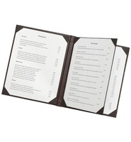 Penutup buku Menu kulit modis trendi baru tempat kartu kulit PU Modern 1 halaman 4 tampilan grosir dengan harga murah