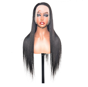 Venta al por mayor de alta calidad mujeres brasileño virgen cabello humano encaje frontal recto pelucas de color natural - Product Image 5