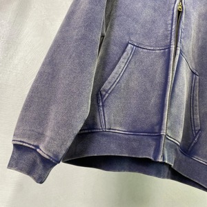 Marque de mode de rue européenne et américaine, sweat à capuche en polaire brodé avec fermeture éclair pour hommes et femmes, taille plus, coton biologique, polyester, séchage rapide - Product Image 6