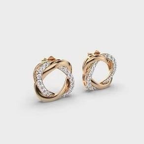 Boucles d'oreilles fantaisie en or plaqué 18 carats, petites boucles d'oreilles en or pour femmes, boucles d'oreilles pour les fêtes, filles, fournisseur indien - Product Image 3