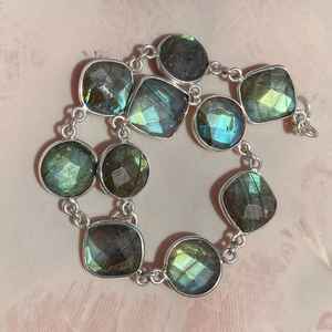 Handmade Labradorite 925 Sterling Silver <b>Bracelet</b> 8 Inch Adjustable Unique Fashion Jewelry Gift For Women Men - Product Image 1