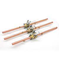 Vanne à boisseau sphérique pour gaz médical ANSI NFPA 99, en laiton 3PC, pour oxygène médical, à double port, avec support de montage et poignée verrouillable