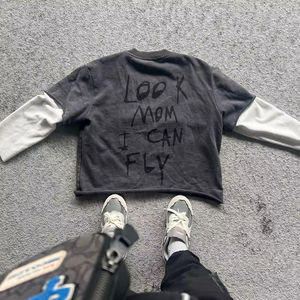 Camiseta Formal Personalizada para Hombre, Corte Holgado, Doble Capa, Mangas Térmicas Largas con Diseño de Waffle, Impresión Láser, 100% Algodón, 300 Gramos - Product Image 6