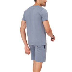 Vente en gros de vêtements décontractés d'été Ensemble chemise et short 2 pièces 360GSM 100% coton Ensemble t-shirts et short personnalisés de haute qualité pour hommes - Product Image 4