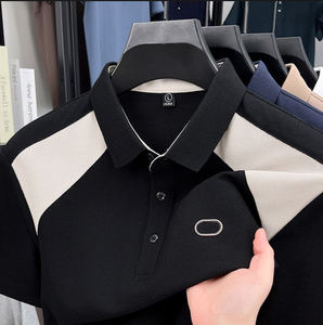 Camiseta OEM con logotipo personalizado, Camiseta lisa de manga corta de golf de alta calidad, polo sin costuras transpirable de secado rápido para hombre - Product Image 2