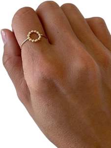 Anillo de mujer anillo circular con cuentas lisas Navidad minimalista pequeña declaración apilable joyería hecha a mano anillo de Plata de Ley 925 - Product Image 6