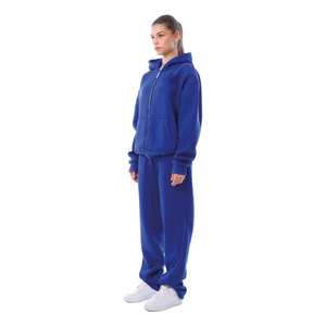 Conjunto Deportivo de Sudadera con Capucha y Pantalones Acampanados con Cremallera y Logotipo Personalizado de Diseño Más Reciente, 100% Algodón, Ropa Deportiva para Hombre - Product Image 5