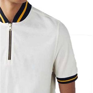 Polo informal de manga corta para hombre, camiseta con media cremallera, cuello a rayas, contraste de colores, algodón, estampado de talla grande, polos para hombre - Product Image 3