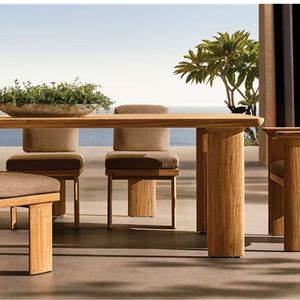 Nordhaven The Addison Modern Outdoor Teak <b>Dining</b> Chair Luxury Garden Patio <b>Armchair</b> Solid Wood Furniture collection - Product Image 1