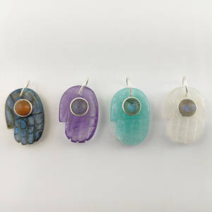 Amuleto de Mano de Hamsa Religioso Espiritual, Chapado en Oro, de Latón, con Diamantes Tallados a Mano, para Regalo - Product Image 5