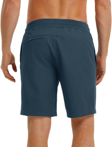 Pantalones cortos de gimnasio para hombre de 100% poliéster transpirables que absorben el sudor, ligeros, ecológicos, sólidos, para correr - Product Image 5