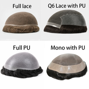 Prothèse capillaire prête à porter pour hommes, système de remplacement capillaire en cheveux naturels, 4 types de bases, toupet pour hommes - Product Image 4