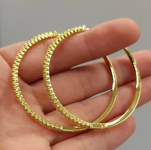 925 Sterling <b>Silver</b> Moissanite <b>Huggie</b> <b>Hoop</b> <b>Earrings</b> for Women - Product Image 3