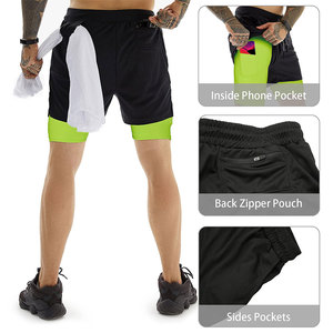 Pantalones Cortos Deportivos de Felpa para Hombre, Diseño Moderno, Tinte Uniforme, Cintura Alta con Cordón, para Gimnasio, Entrenamiento, Fitness - Product Image 4